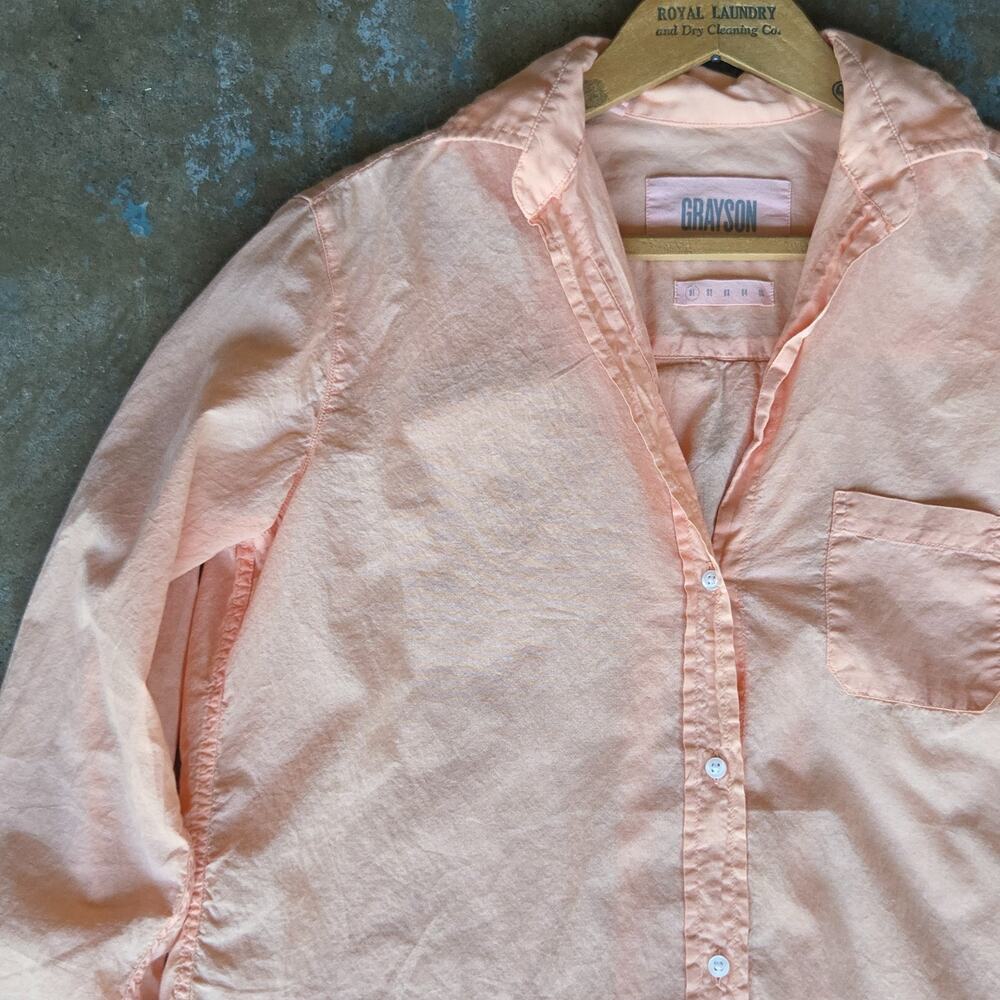 Grayson The Hero Button Up Shirt Size XS 01 Peach Pink Long Sleeve 100% Cotton - Picture 2 of 8